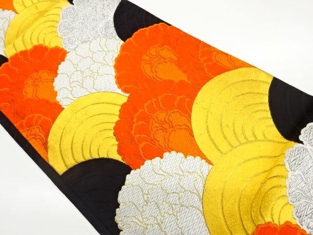 JAPANESE FUKURO OBI / WOVEN PEONY